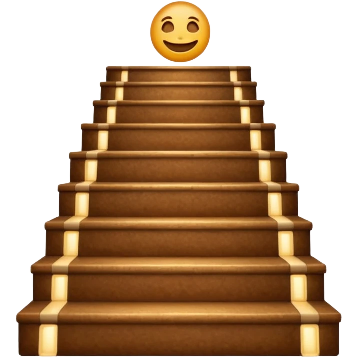 Shit emoji smiling with background: heaven stairs and light emoji