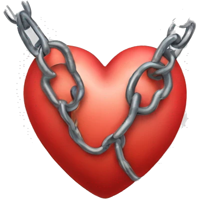Heart with a chain on emoji