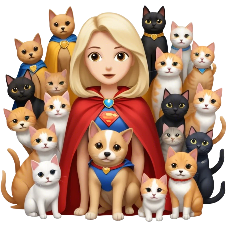 Super dog and catlady emoji