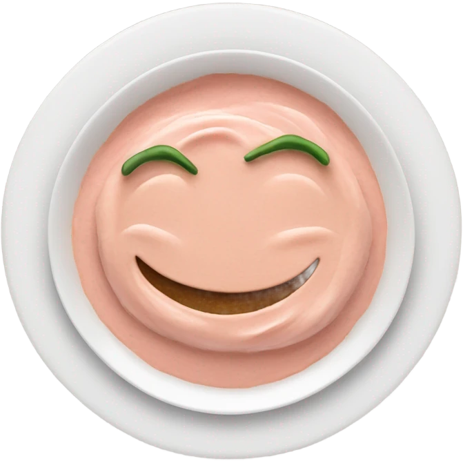 pink hummus in a white plate emoji