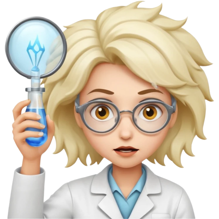Crazy Girl mad scientist holding large blank sign emoji