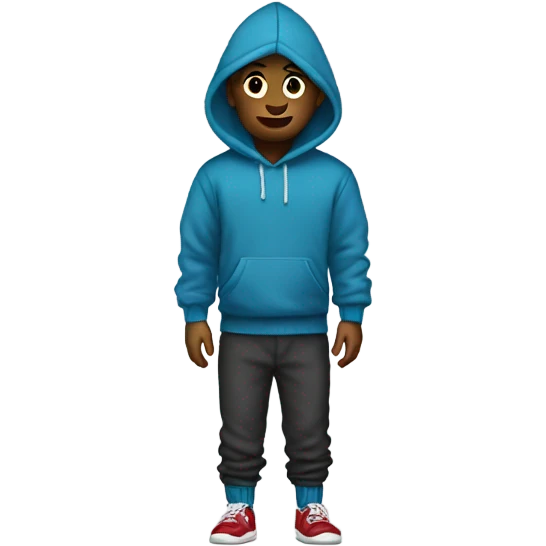 Hoodie and sweats with socks emoji