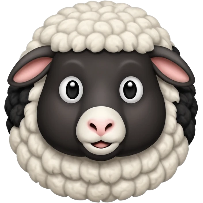 Black sheep around white sheep emoji