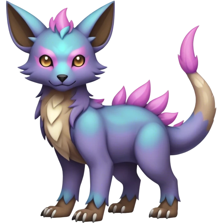 cool colorful dark pastel edgy fantasy animal hybrid Fakemon full body emoji