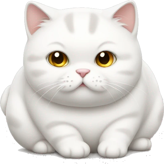 chubby white cat with a belly emoji