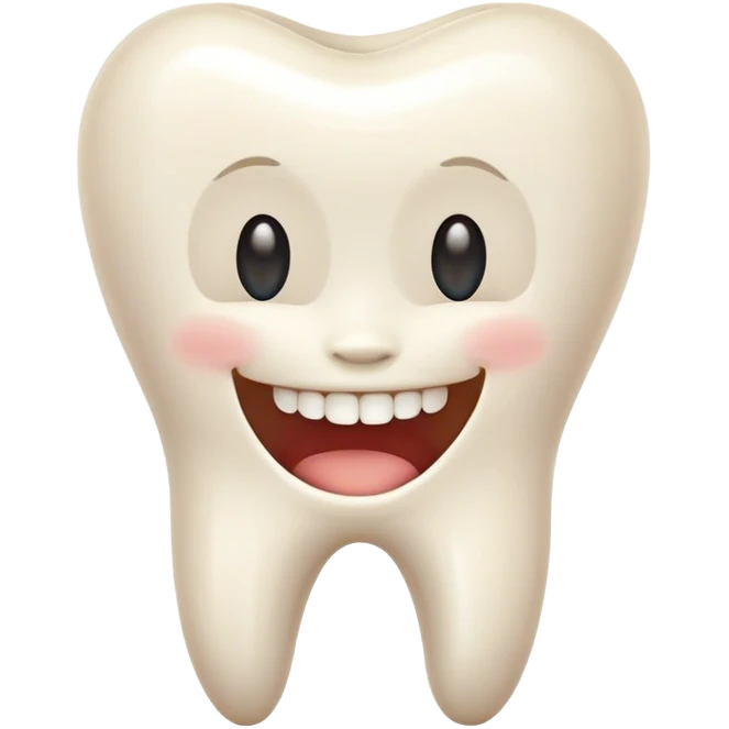 Tooth with a smile emoji