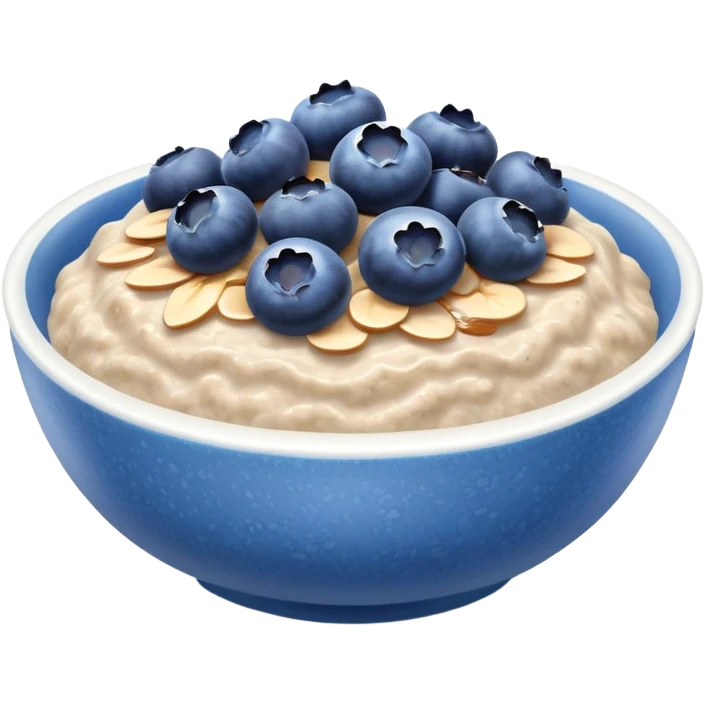 Oatmeal bowl with blueberries emoji