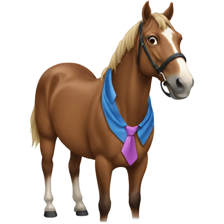A horse wearing a tie emoji