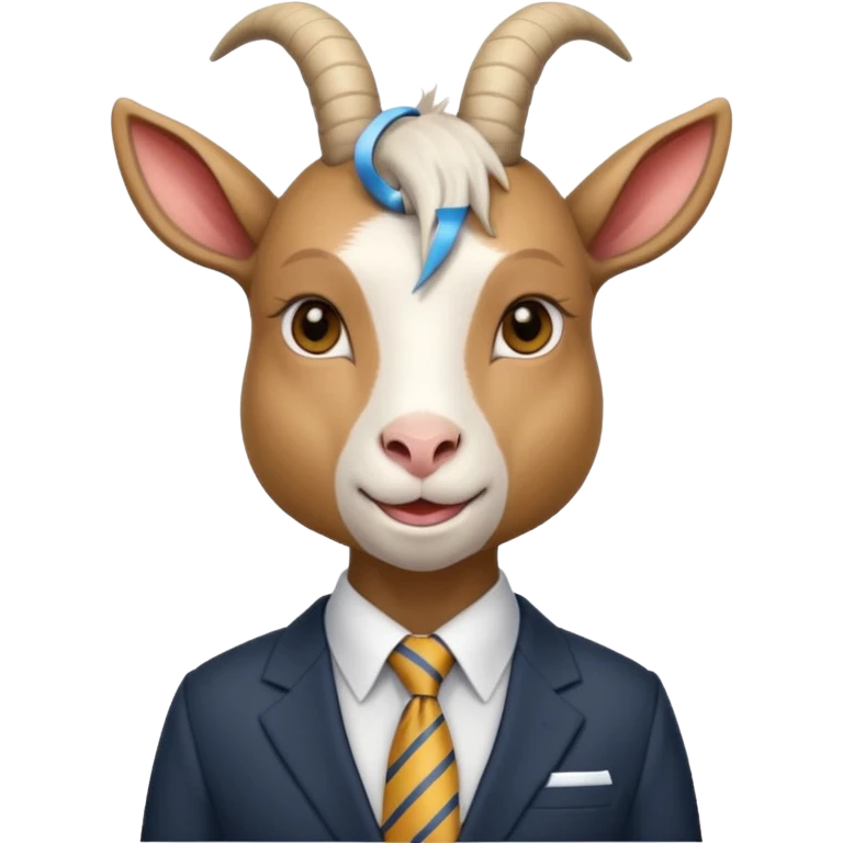 female goat with tie & suit emoji