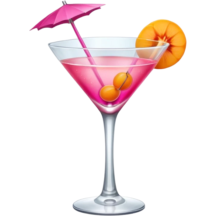 cocktail drink hot pink with an apricot skinny glass  emoji