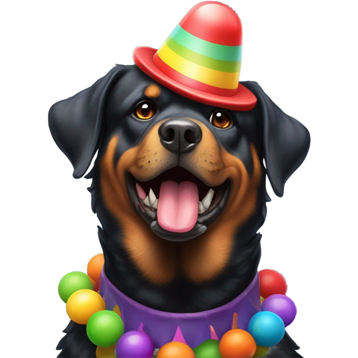 Rottweiler as a clown emoji
