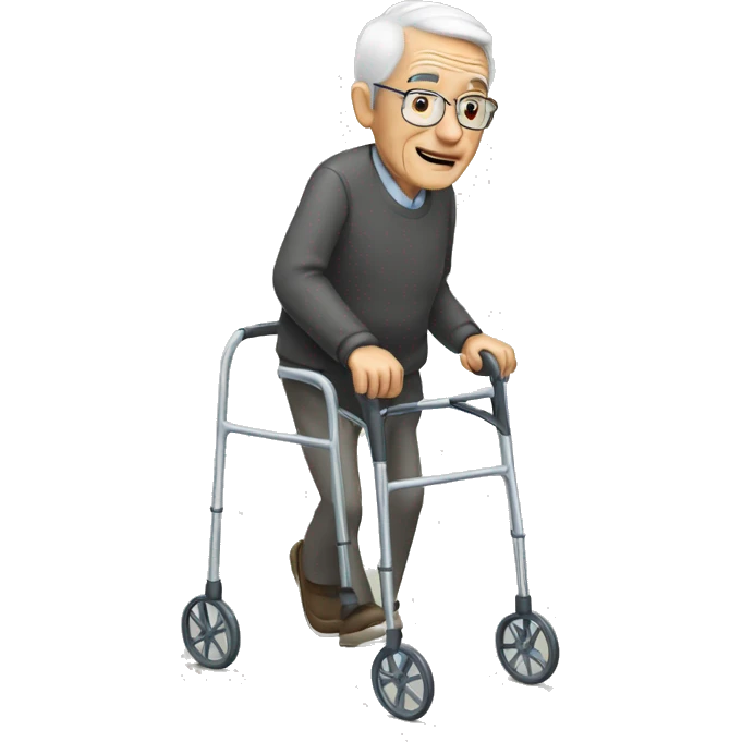 Elderly man using a walker  emoji