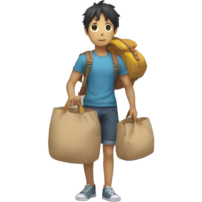 Anime carrying a bag  emoji