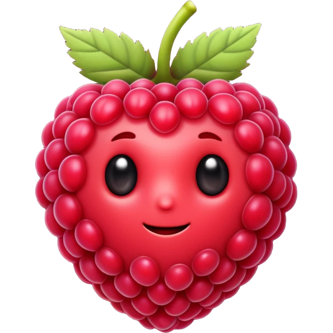Raspberry in 3D emoji