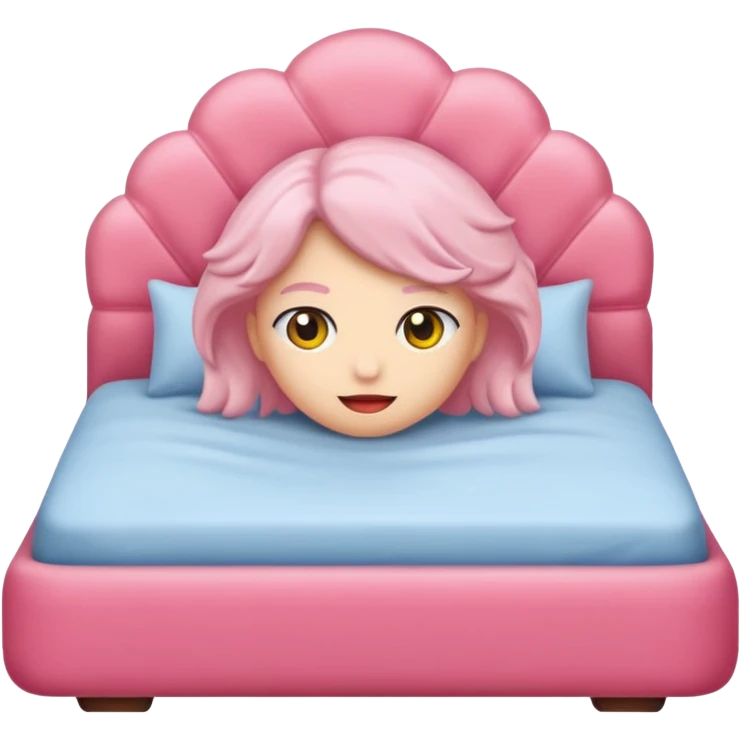 Hellrosa bett emoji