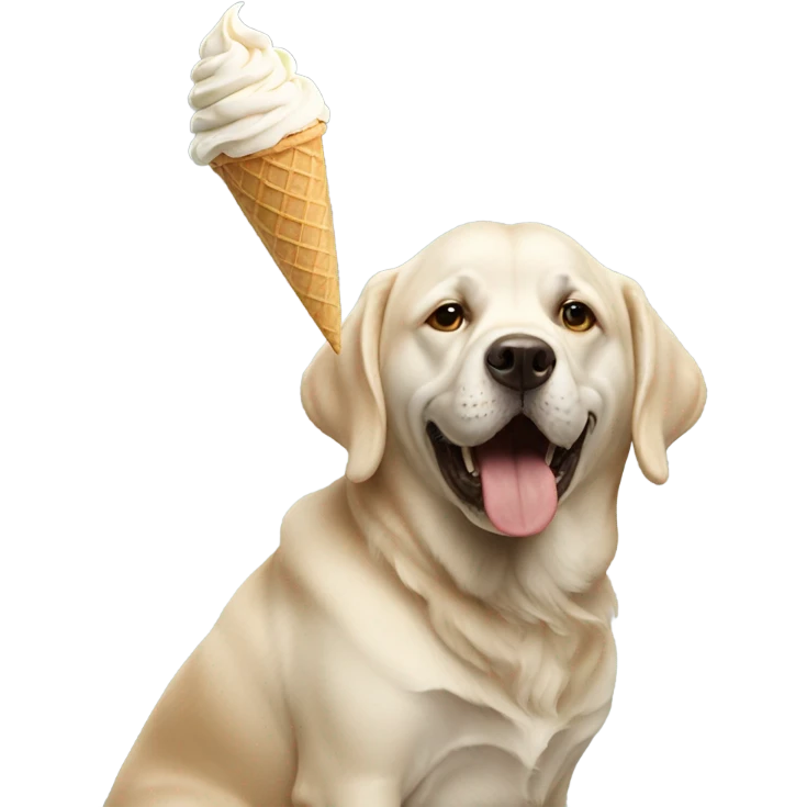 dog eating ice cream emoji