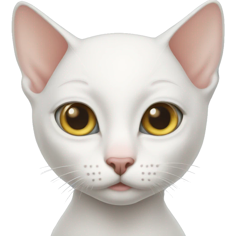 Hairless white cat emoji