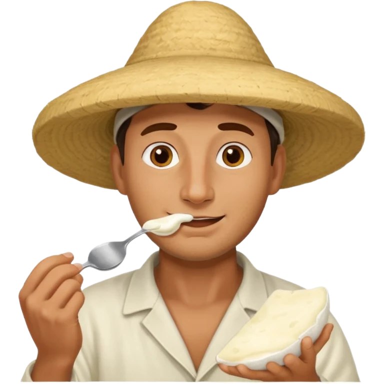 some guy eating 1kg of mozzarella, make it npalese emoji