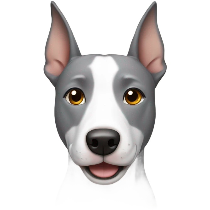 Gray dog with a bull terrier emoji
