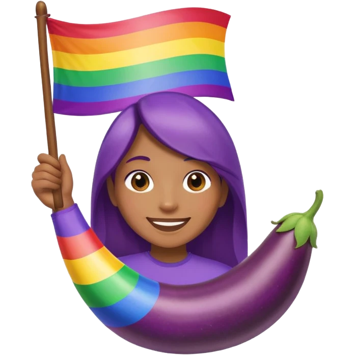 gay emoji with big egpplant emoji