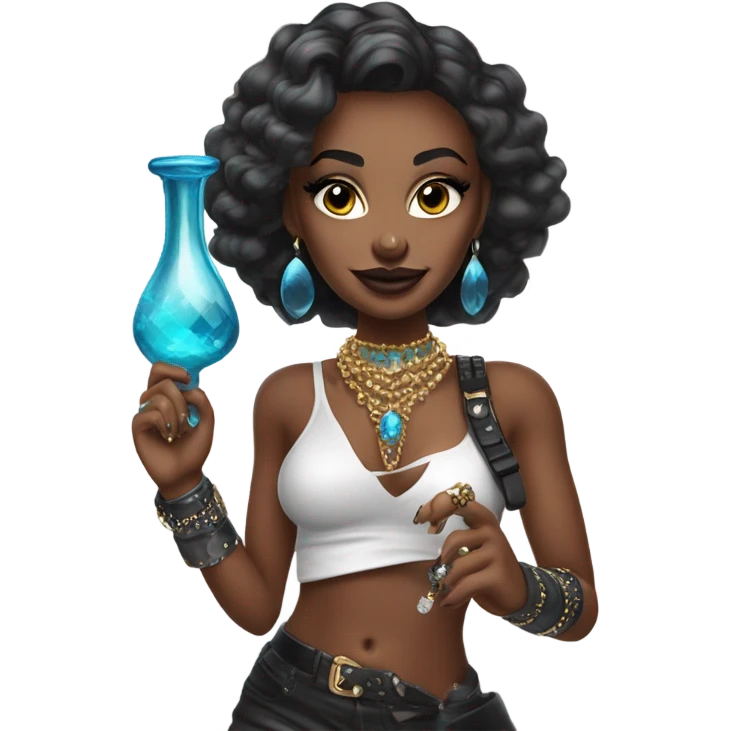 baddie holding a genie bottle emoji