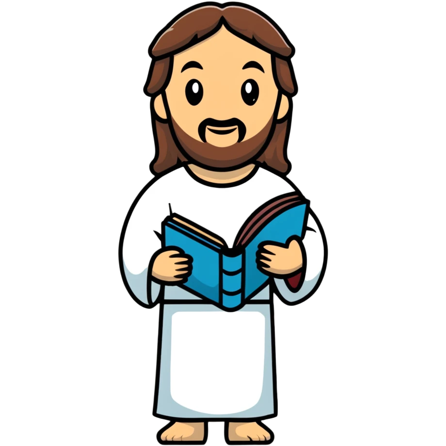 Jesus holding a Bible ￼ emoji