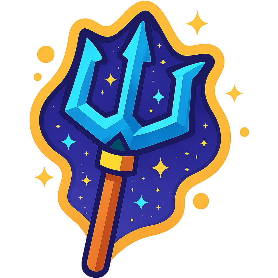 space trident with glowing aura emoji