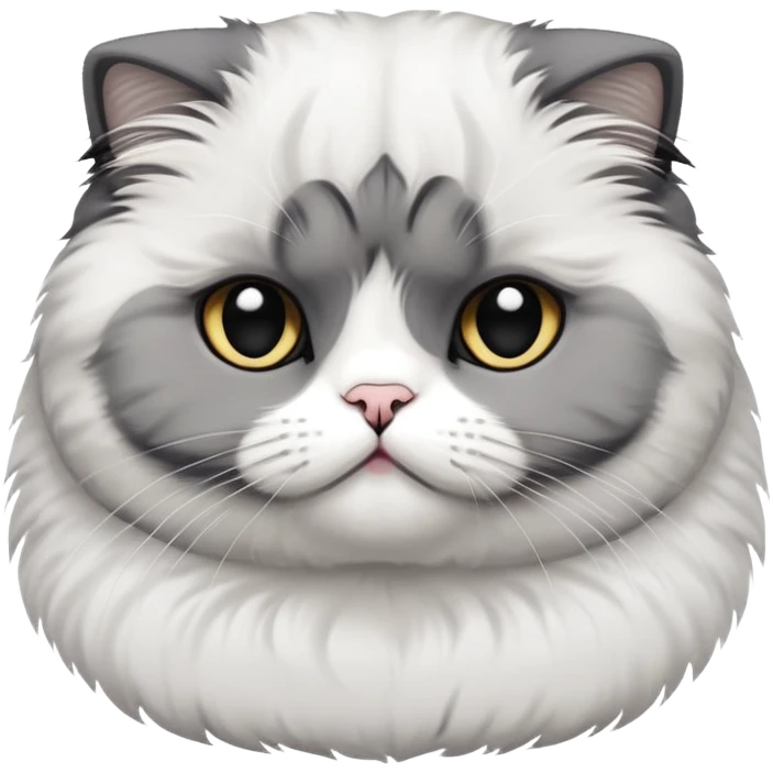 Шотландская вислоухая кошка черно белая emoji