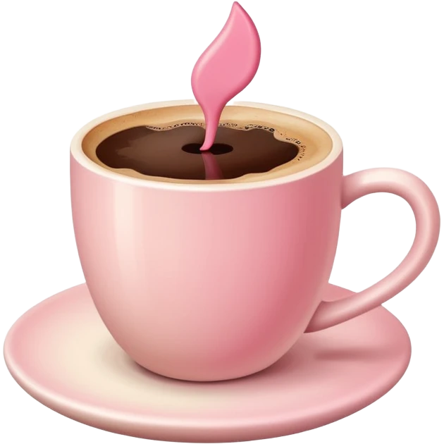 pastel beige and pink palette, lipstick a cup of coffee, a lipstick mark on the edge of the cup, soft grain texture, minimal flat design, no background, cozy pinterest vibe emoji