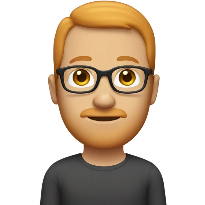 white man, balding ginger hair, ginger sideburns, glasses emoji
