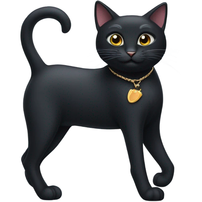a black cat in heel emoji