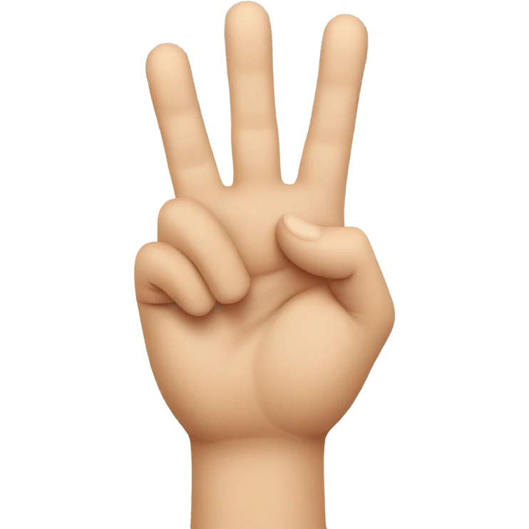 Hand holding up peace sign with thumb out  emoji