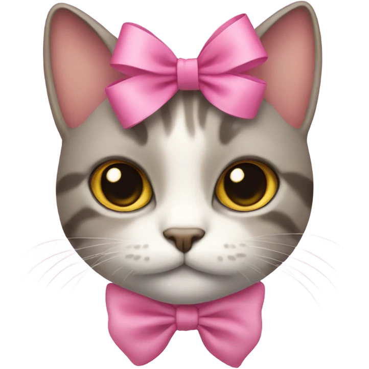 Cat with a pink bow emoji