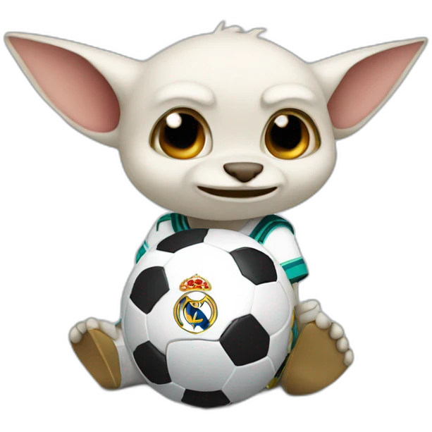 Grogu playing footbal Real Madrid emoji