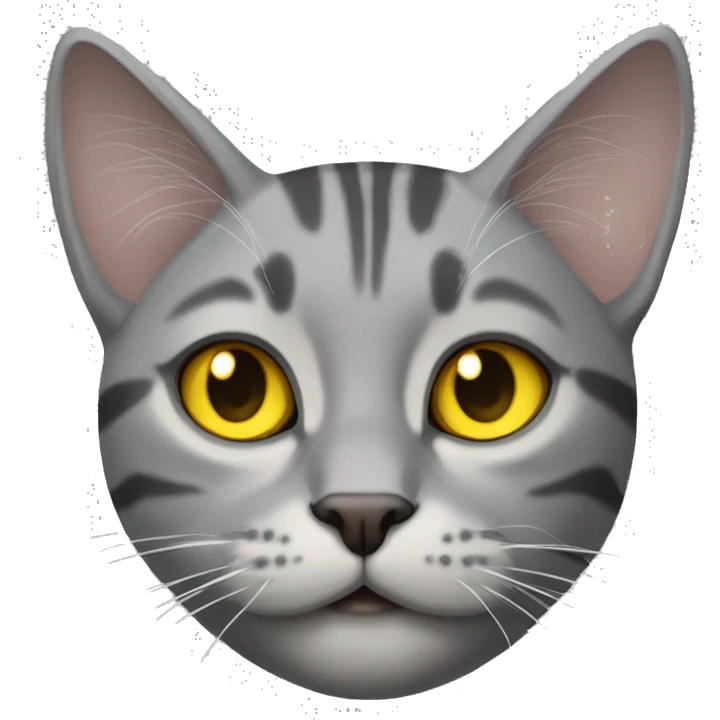 Grey Tabby cat with yellow eyes emoji