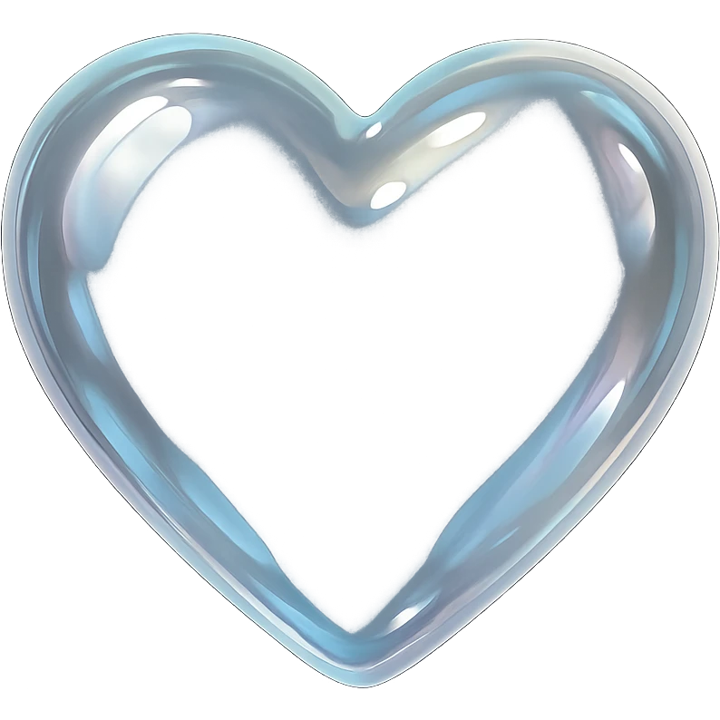 heart with a translucent bubble look emoji