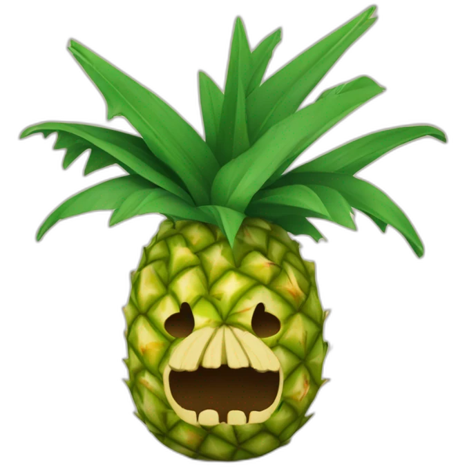 Piña de pino con forma de calavera emoji