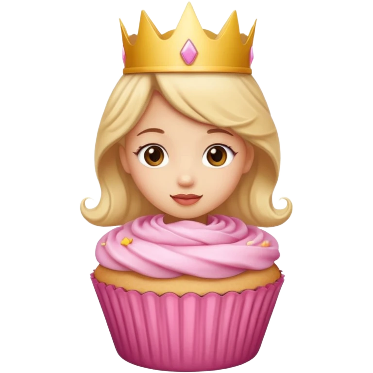 A cute little character that’s a cupcake princess  emoji