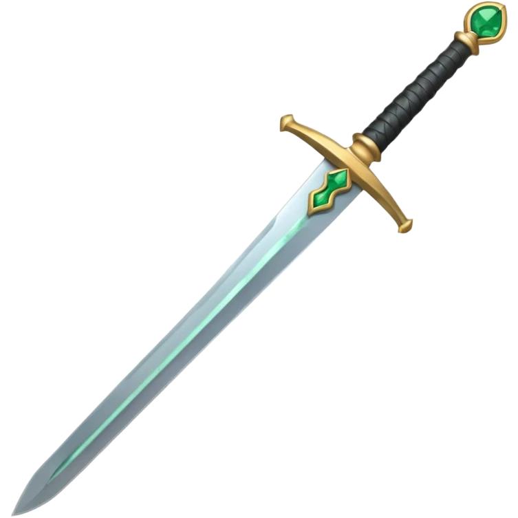 plain sword with dull blade and simple hilt, only the gemstone in the hilt is colored, emoji style emoji