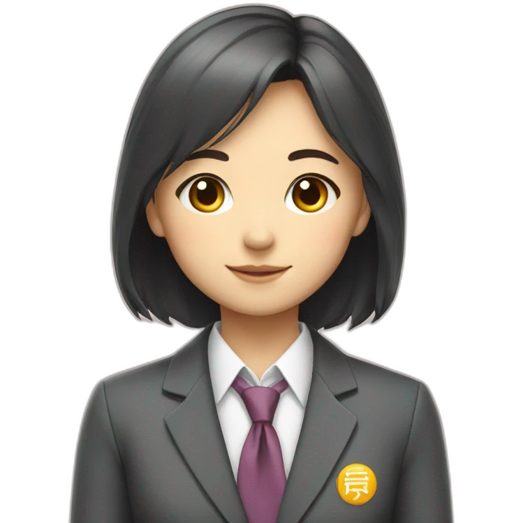 japanese school girl wears blazer and tie school uniform emoji