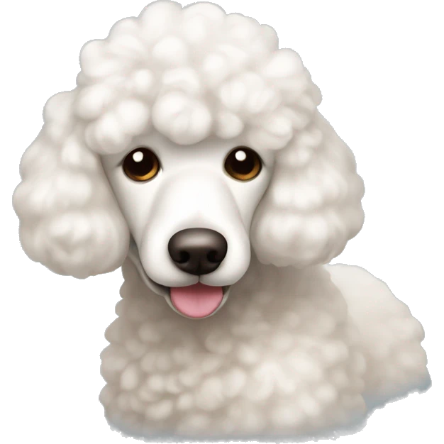 white poodle brown nose asleep emoji