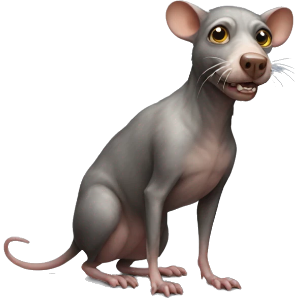 Ugly crusty full body rat dog emoji