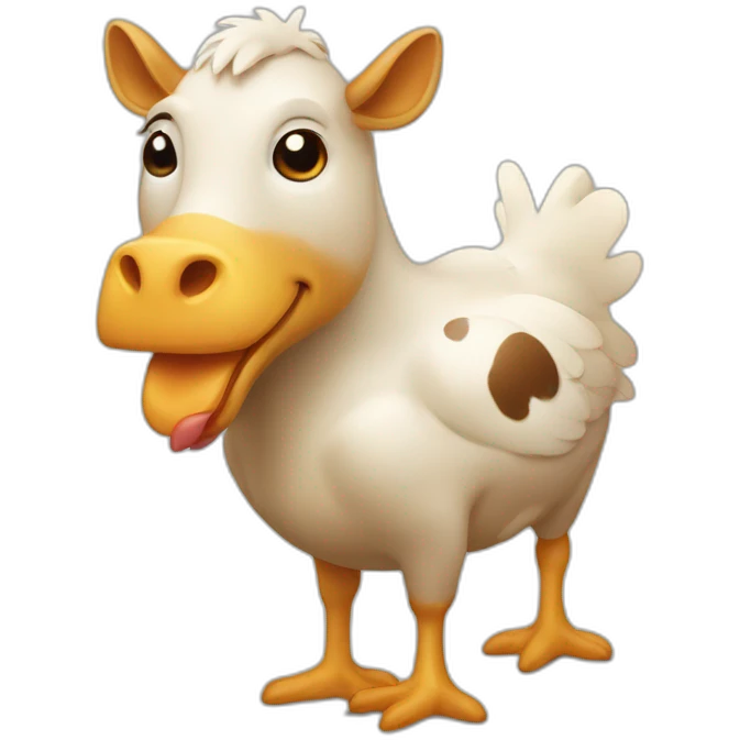 mixed chicken and cow emoji