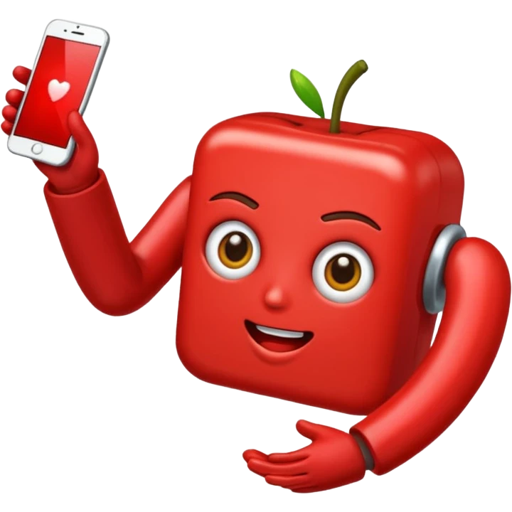 Android comendo maçã emoji