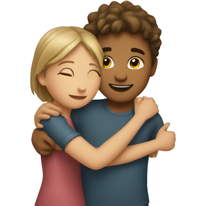 Boy and girl hugging emoji