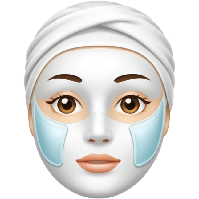 a white skincare beauty mask pack for face, without face, just only product emoji