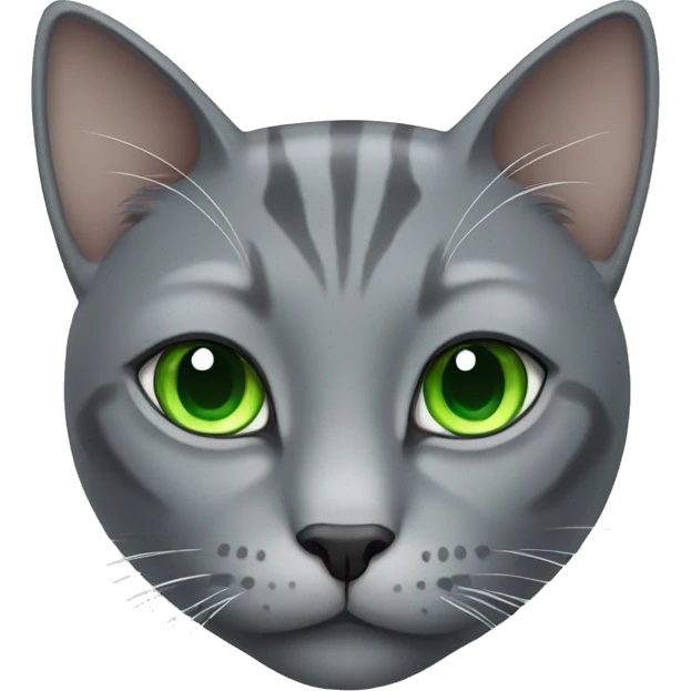 Grey cat with green eyes emoji