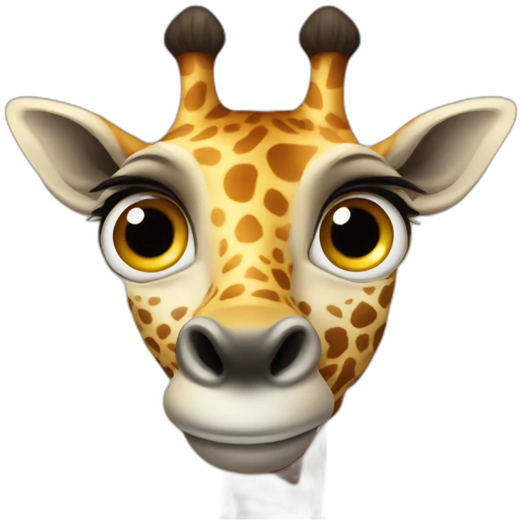 Une girafe avec des gros yeux emoji