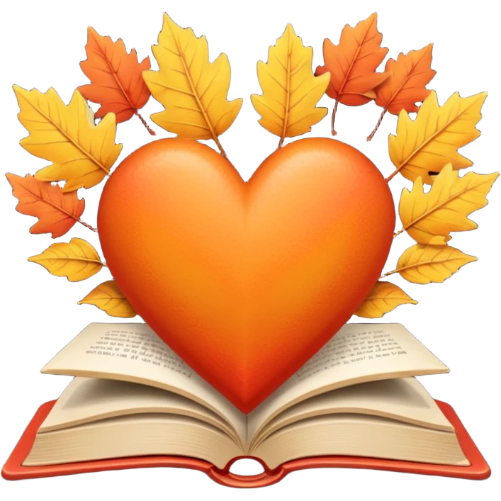 Autumn and books and heart emoji