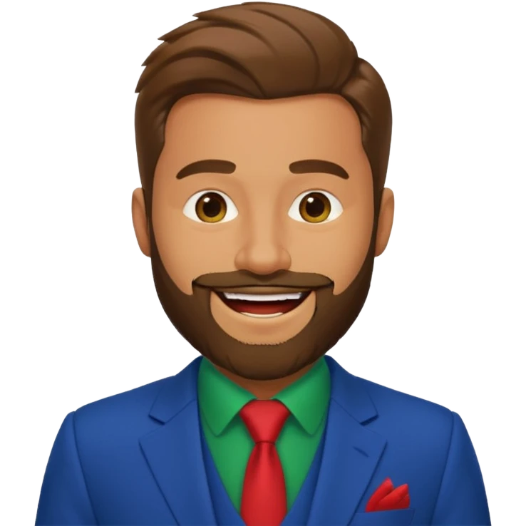 suit man,beard,different suit color,expressions emoji